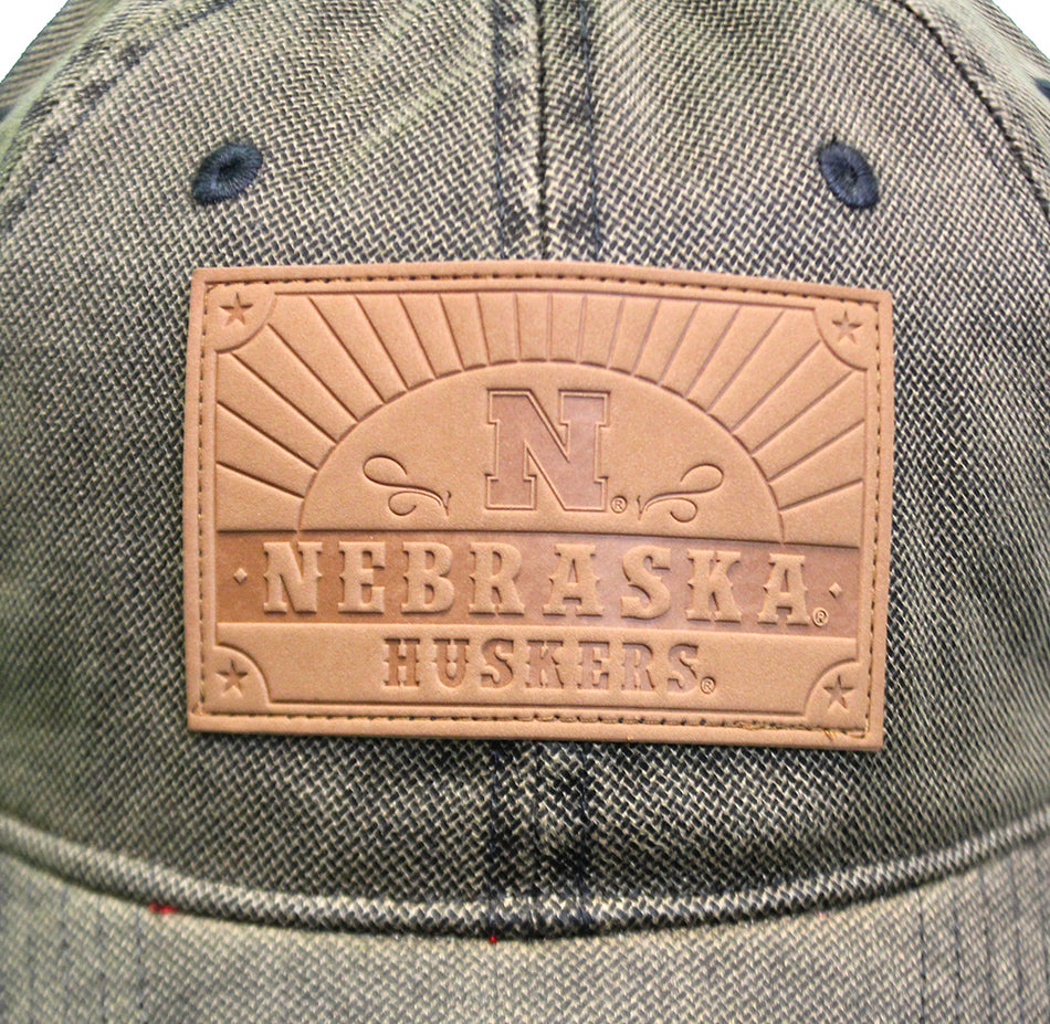 Nebraska Leather Patch Wrangler Cap