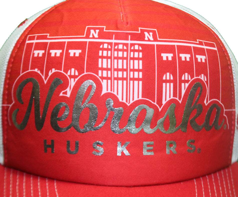 Nebraska Huskers Memorial Stadium Foil Foam Snap Trucker