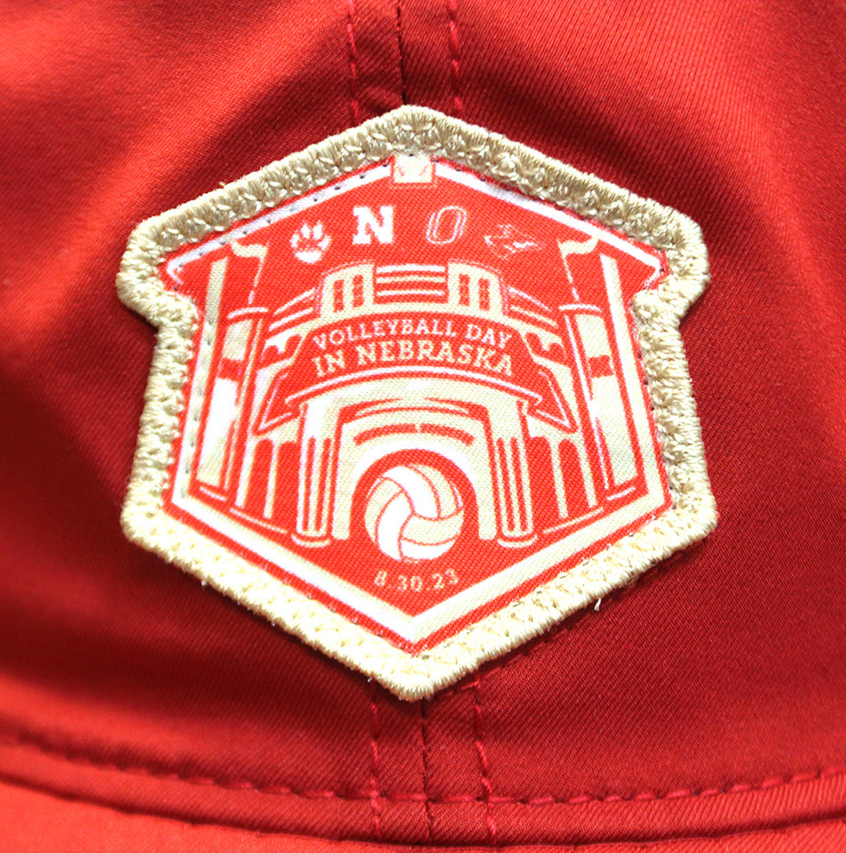 Scarlet Red Volleyball Day In Nebraska Adjustable CFA Cap