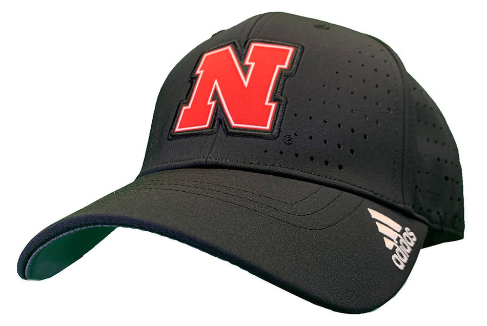 Adidas 2024 Nebraska Laser Perforated Hat - Black