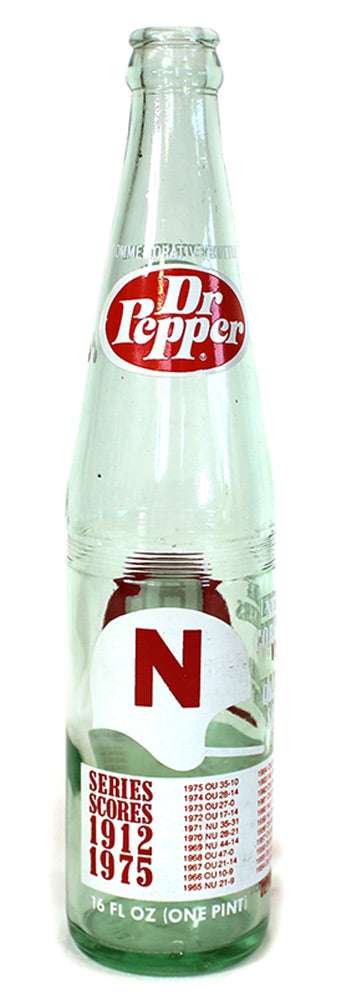 1975 Huskers vs Sooners Series Dr. Pepper Bottle