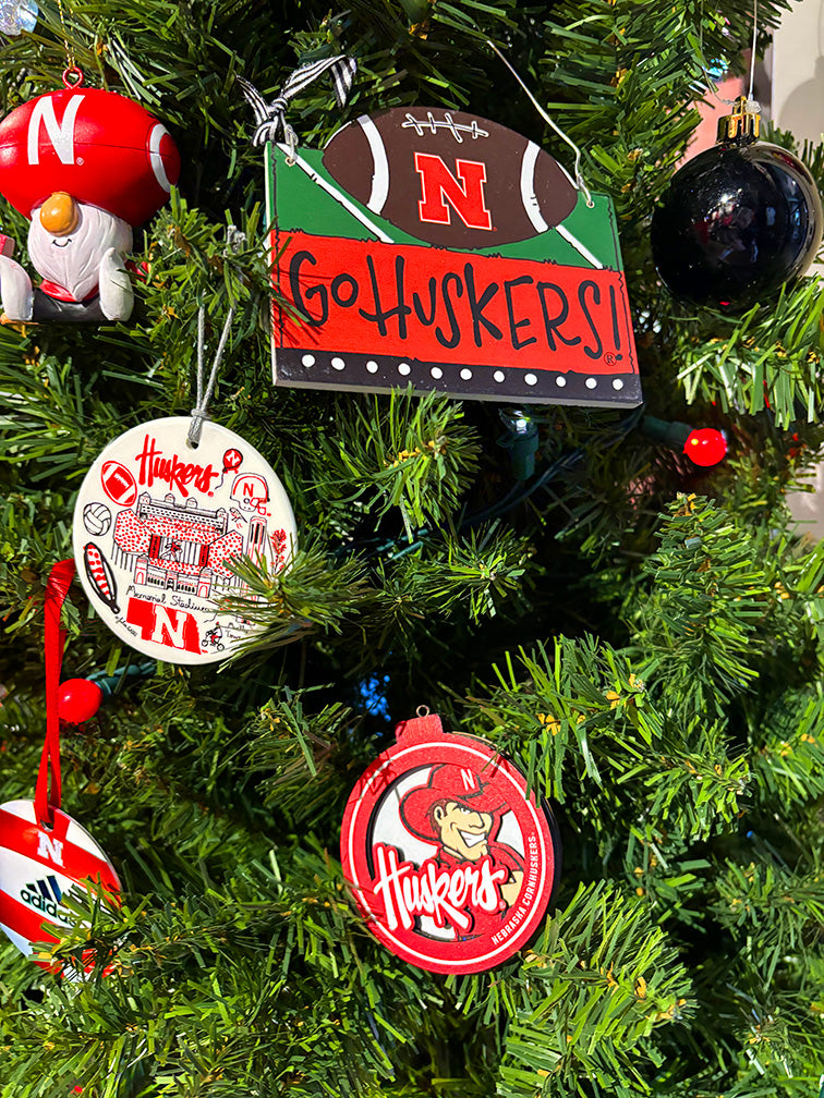 Nebraska Go Huskers Football Ornament