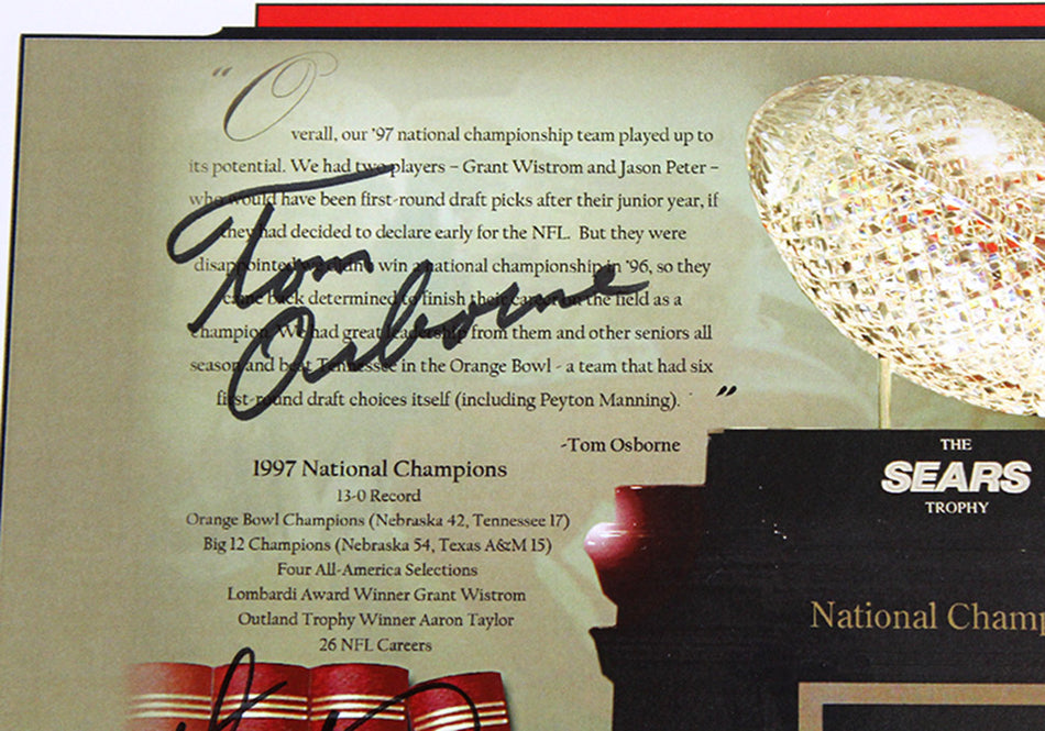 Frost Osborne Wistrom Peter Autographed 1997 National Champs Reunion Program