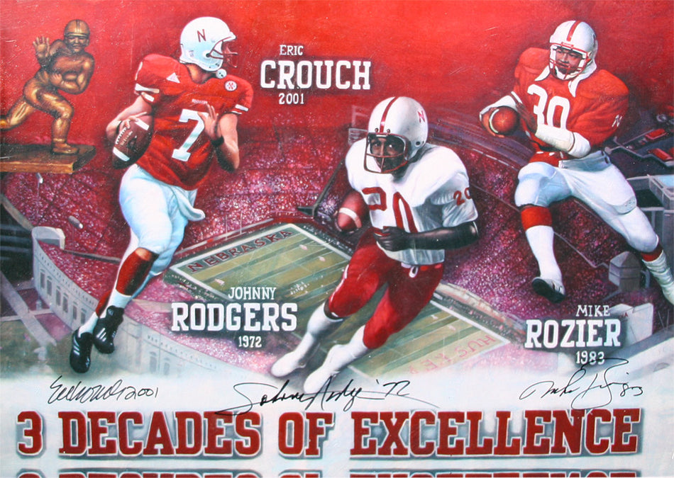 Three Decades of Excellence Heisman Winners Autographed Print