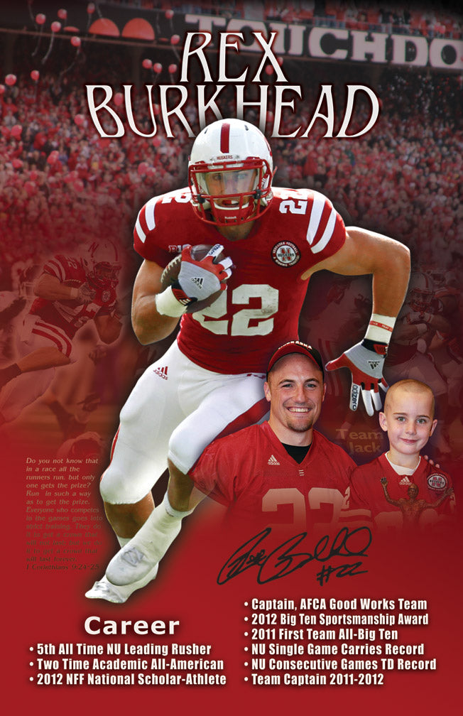 Burkhead Autographed Career Print