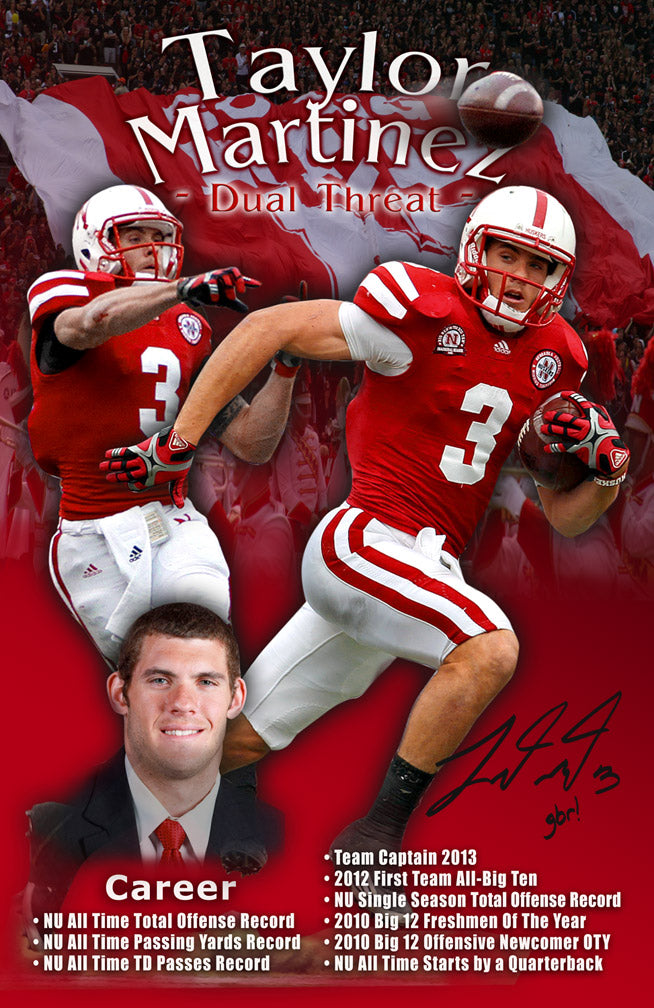 Martinez Autographed Career Print