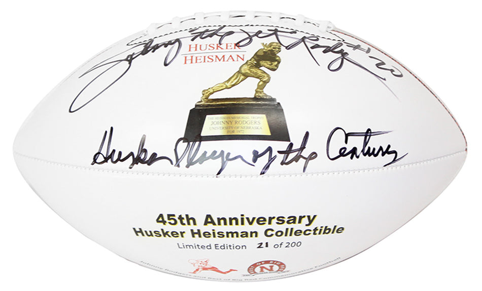 Rodgers Autographed Anniversary Heisman Football