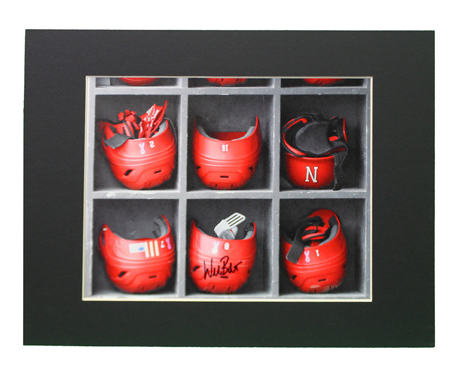Bolt Autographed Husker Batters Helmets Print