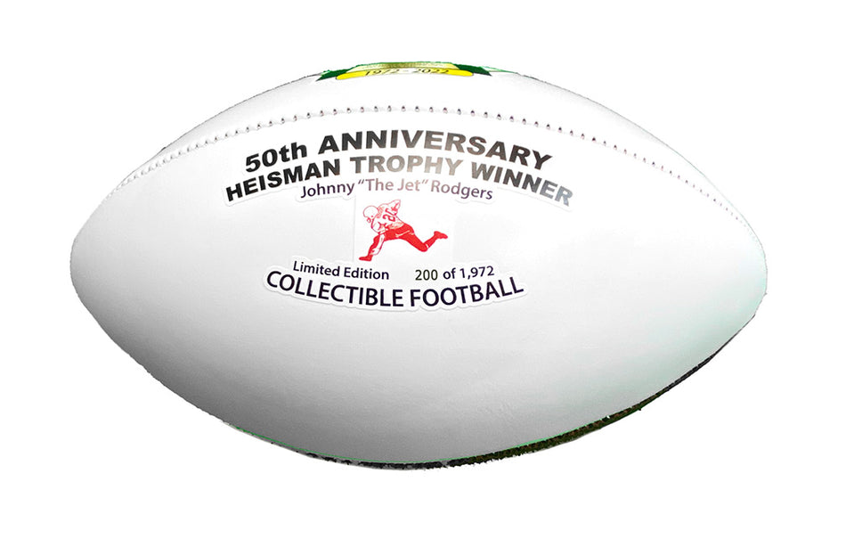 Johnny Rodgers Autographed 50th Anniversary Heisman Football