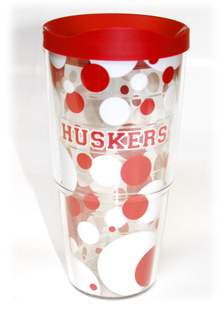 Nebraska Tervis Tumbler with Polka Dots