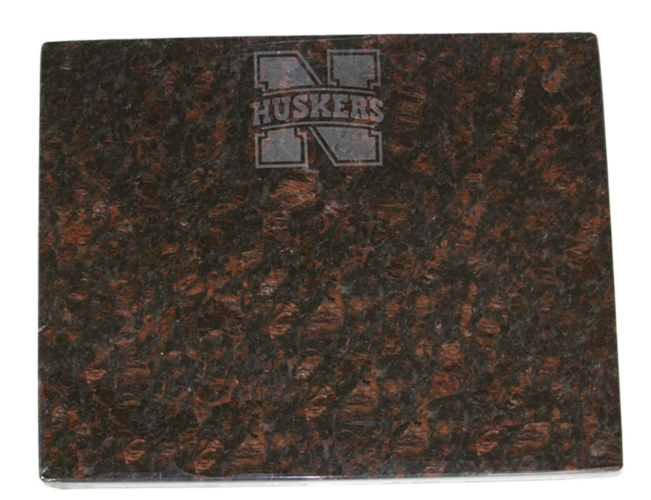 Red Granite Engraved N Huskers Cutting Board