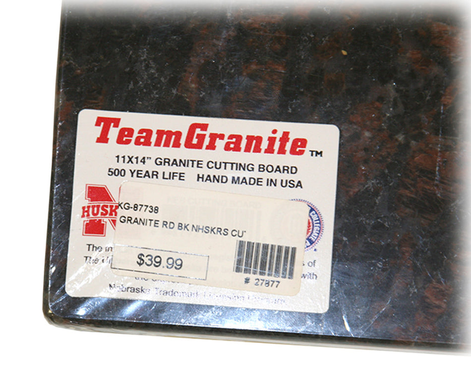 Red Granite Engraved N Huskers Cutting Board
