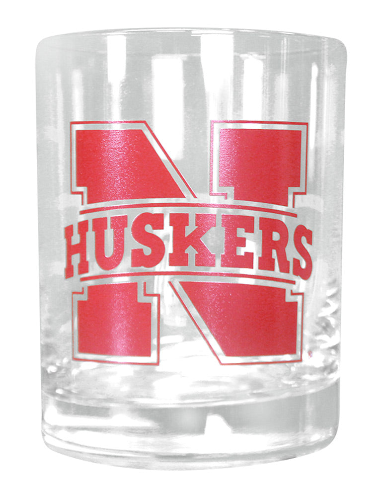 Nebraska Huskers Rocks Glass