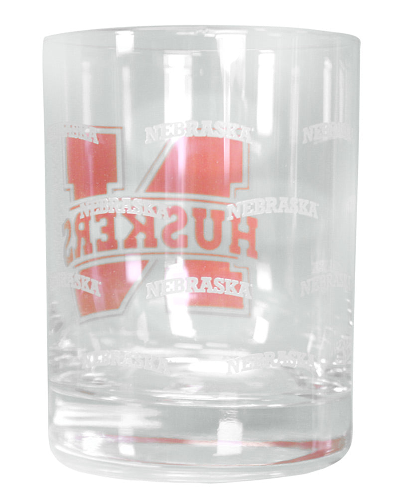 Nebraska Huskers Rocks Glass