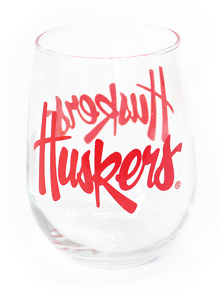 Huskers Stemless Wine Glass