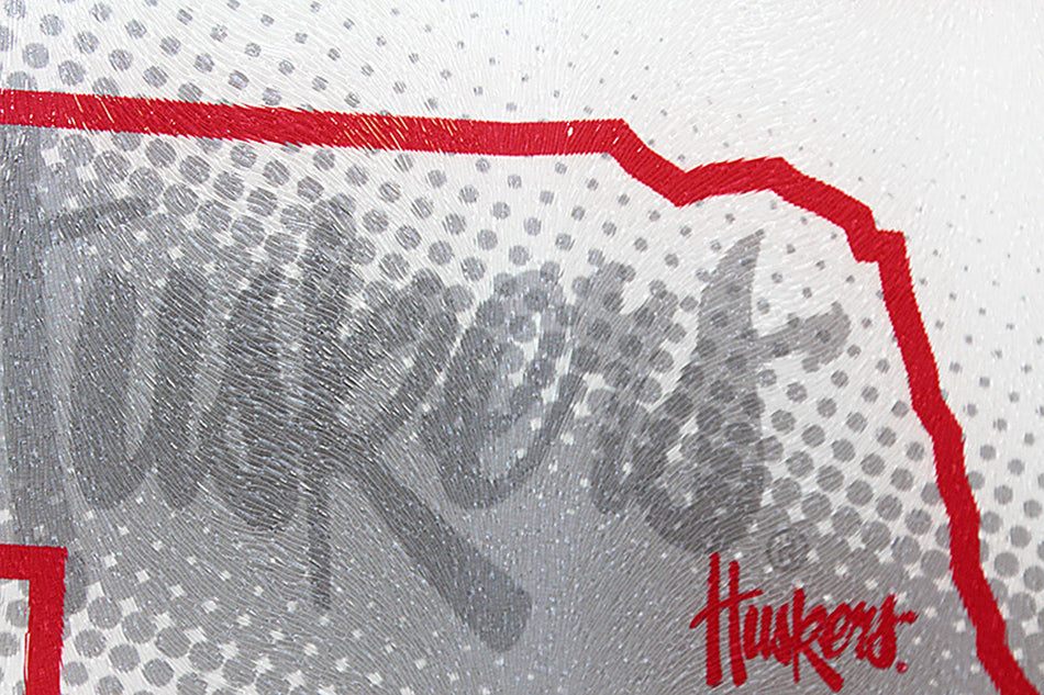 Huskers State Outline Glass Cutting Board