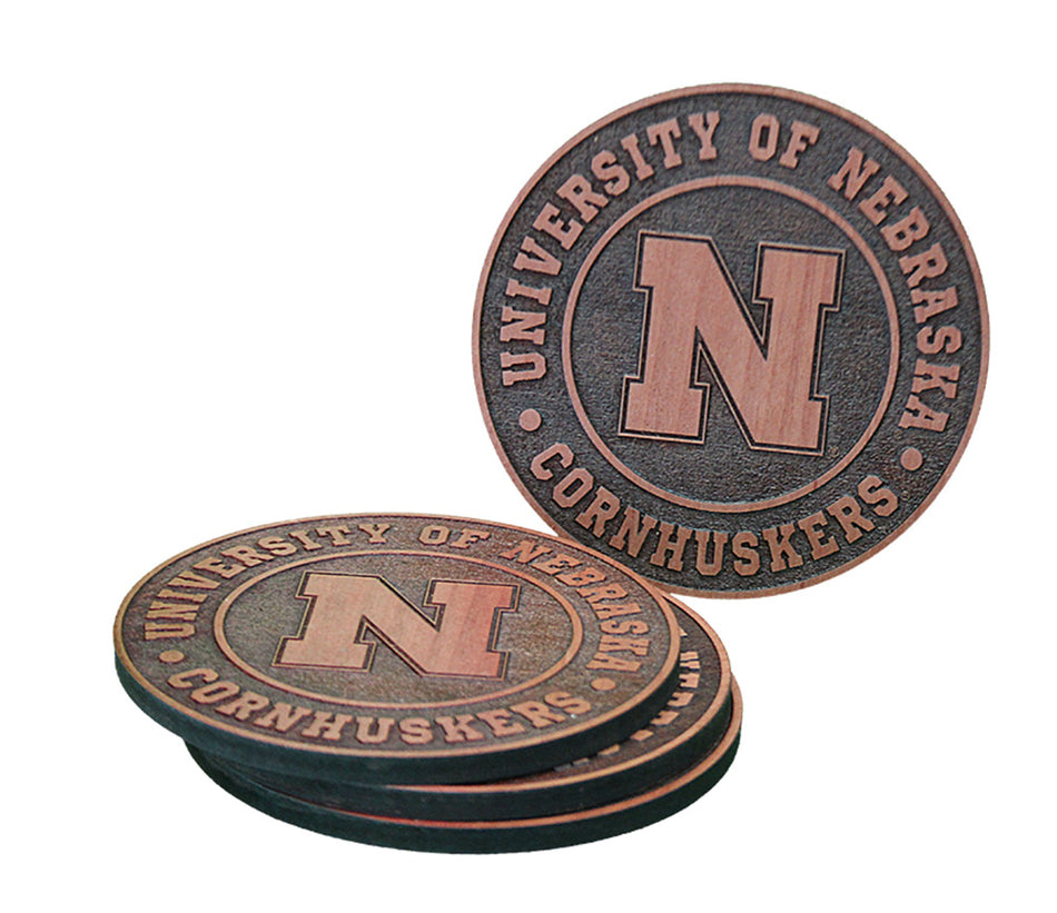 Cornhuskers Round Coaster Set
