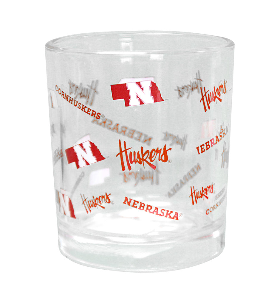 Nebraska Over Rocks Glass