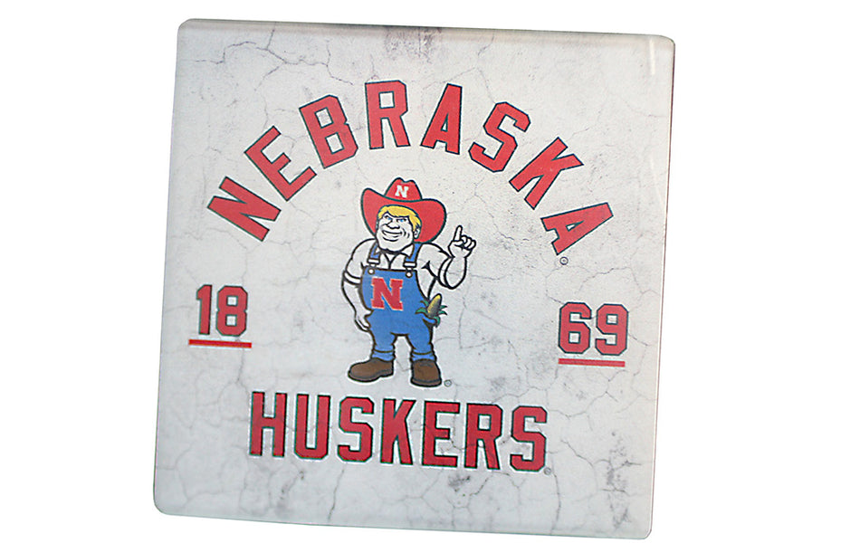 Nebraska Huskers N Herbie 4 Pack Granite Coasters