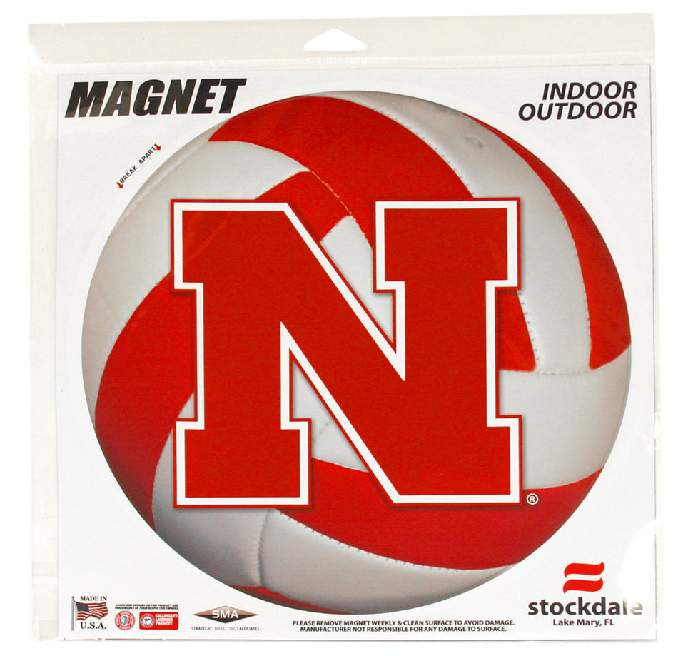 Red and White Volleyball with Iron N 6" Magnet