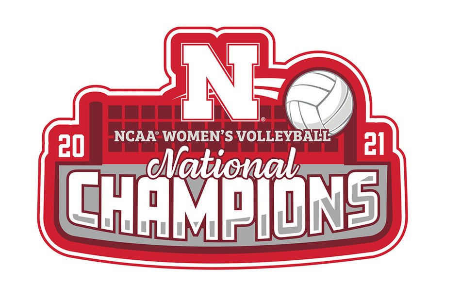Nebraska Volleyball 2021 National Champs Magnet - 12 inch
