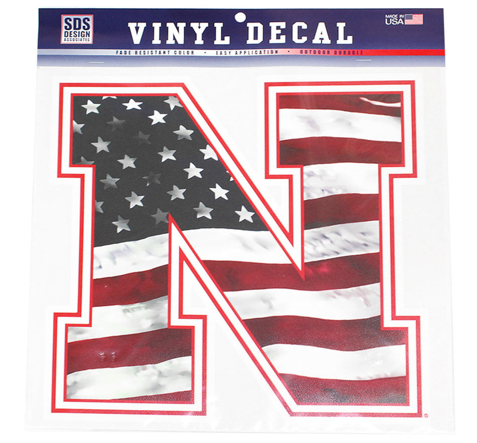 Big USA Flag Nebraska N Decal