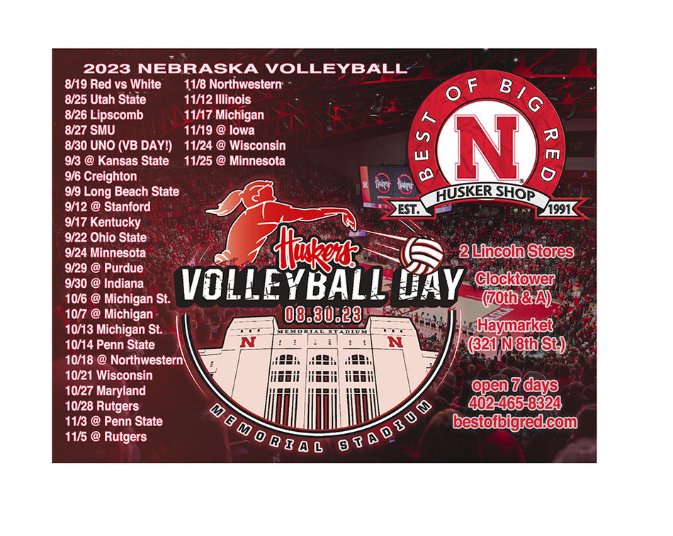 2023 Nebraska Volleyball Schedule Magnet