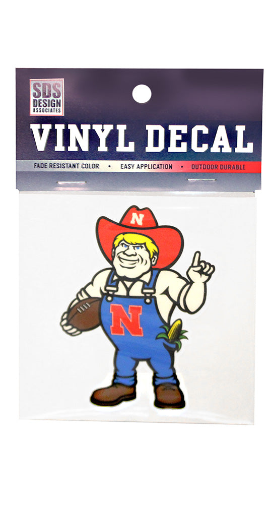NEW HERBIE!  Football Herbie Husker 3 Inch Decal