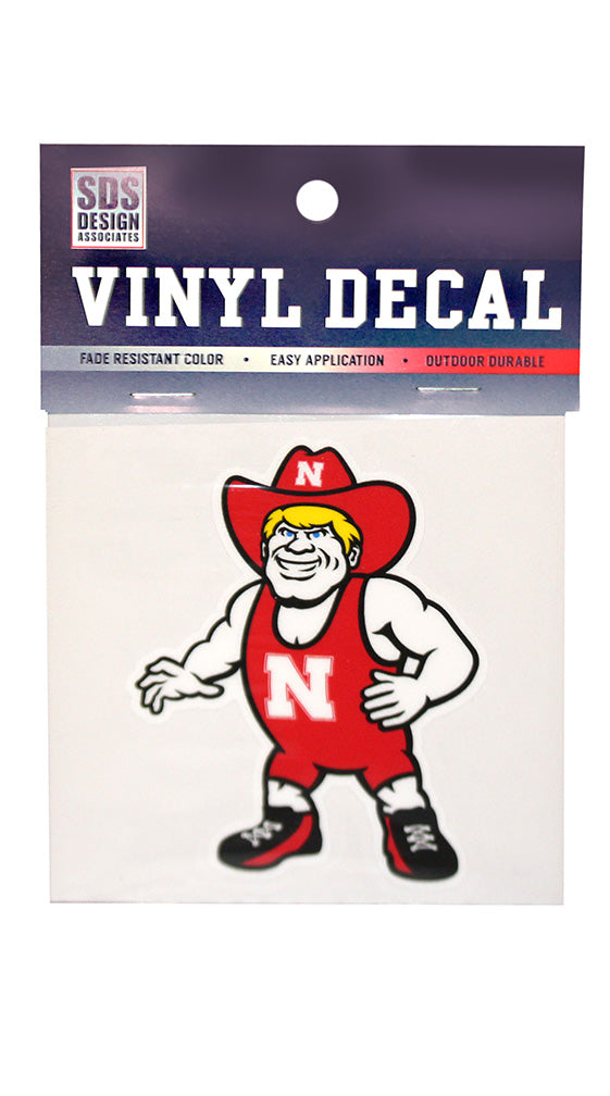 NEW HERBIE!  Wrestling Herbie Husker 3 Inch Decal