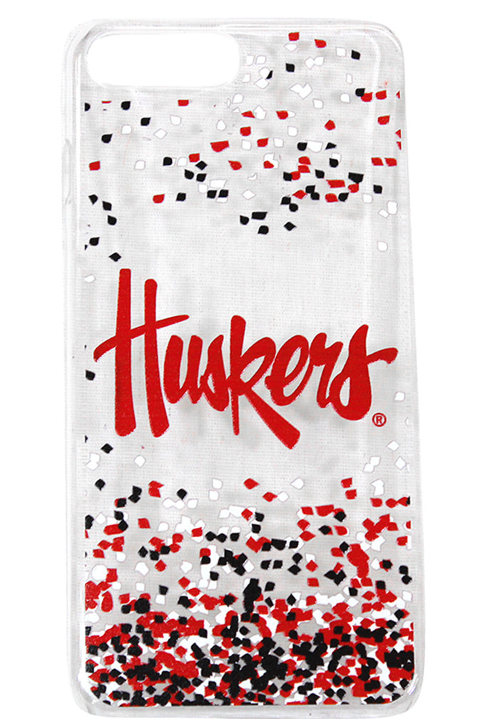 Huskers iPhone 6 +, 7+ and 8+ Confetti Clear Slim Case