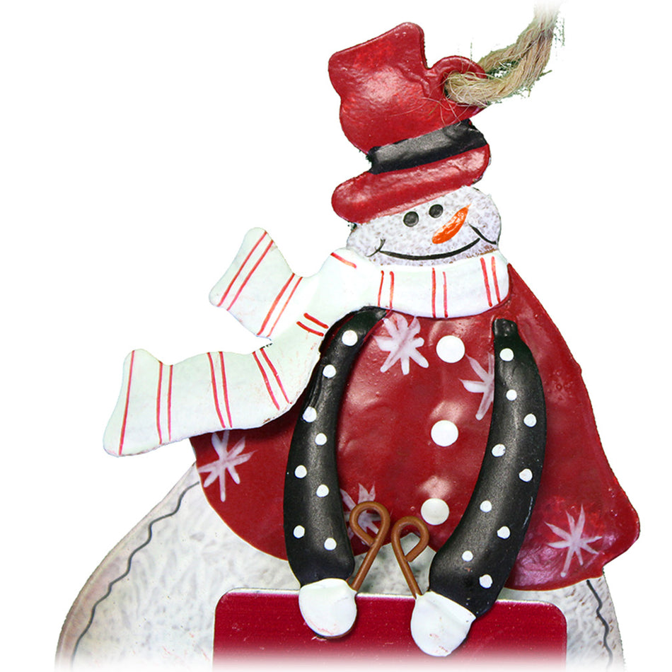 3 Pack Snowmen Metal Ornaments