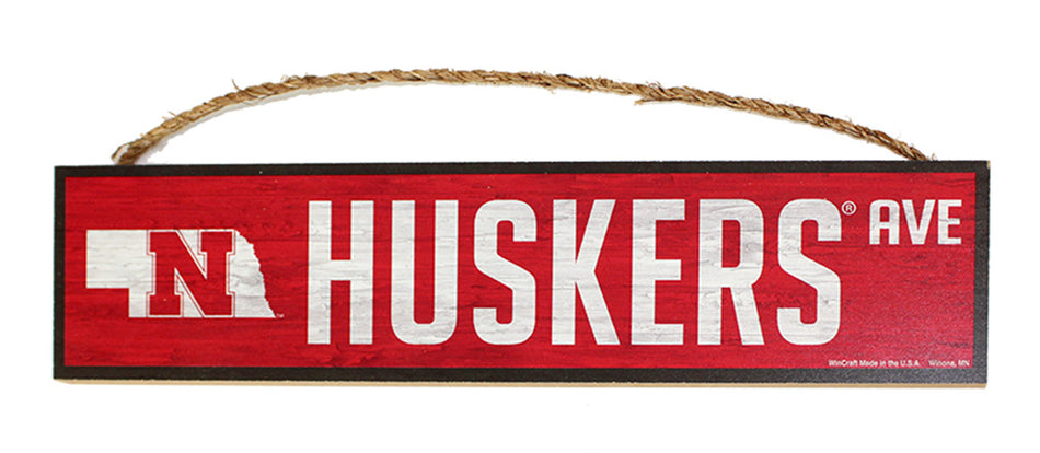 Huskers State Wooden Sign