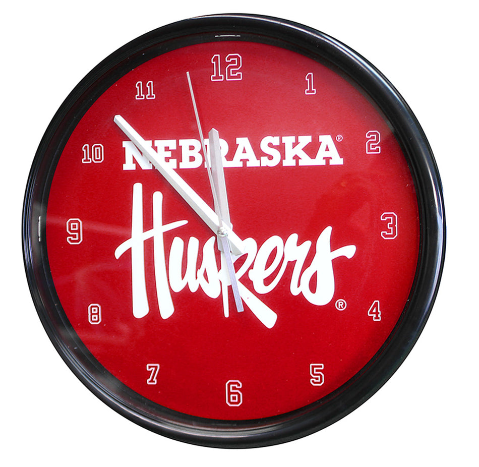Black Rim Nebraska Clock