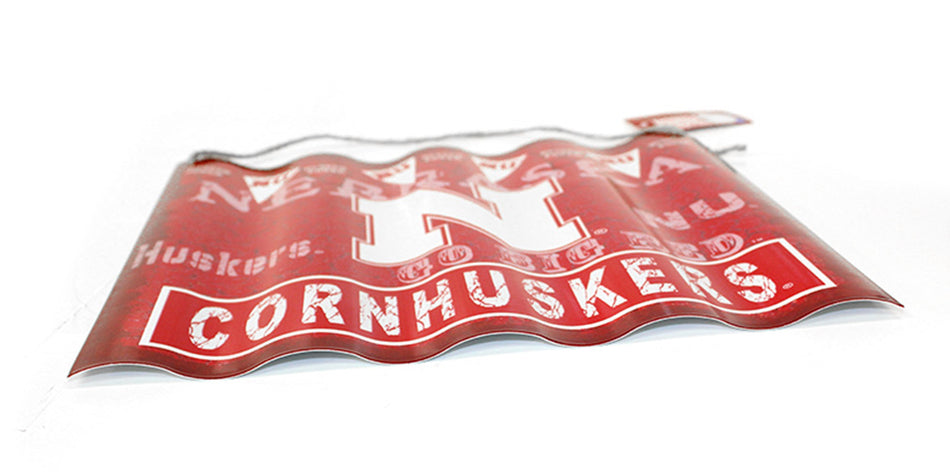 Cornhuskers Metal Ripple Sign