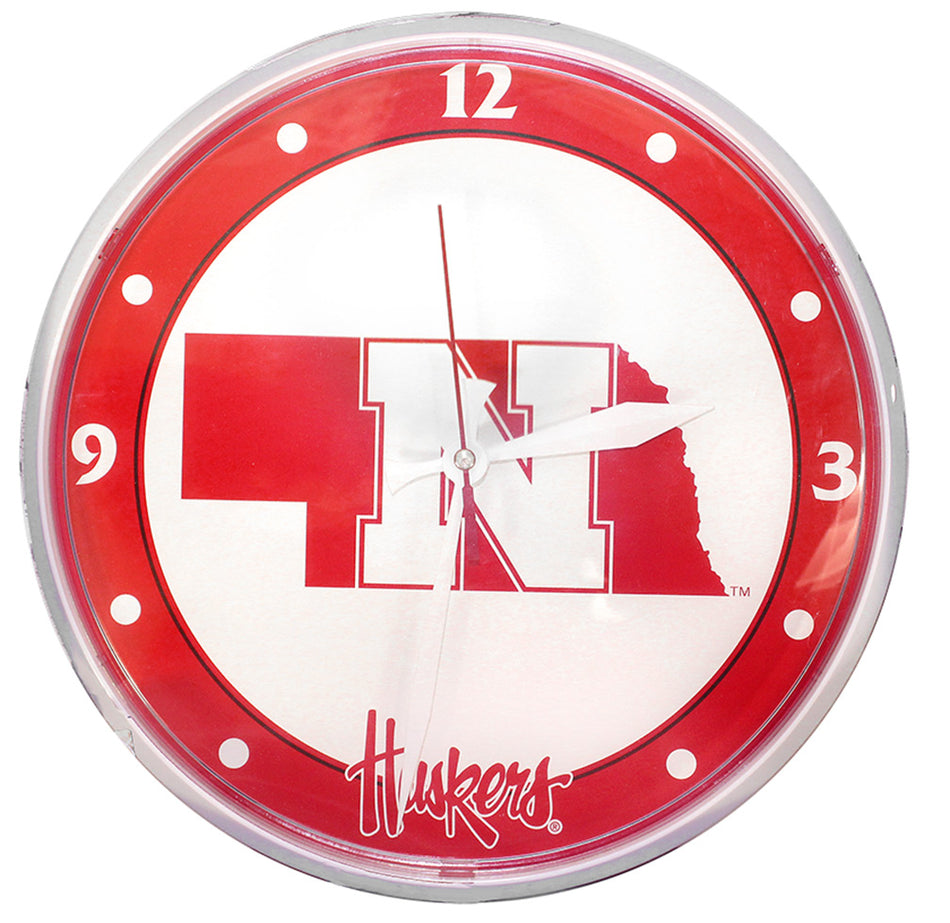 Huskers State Wall Clock
