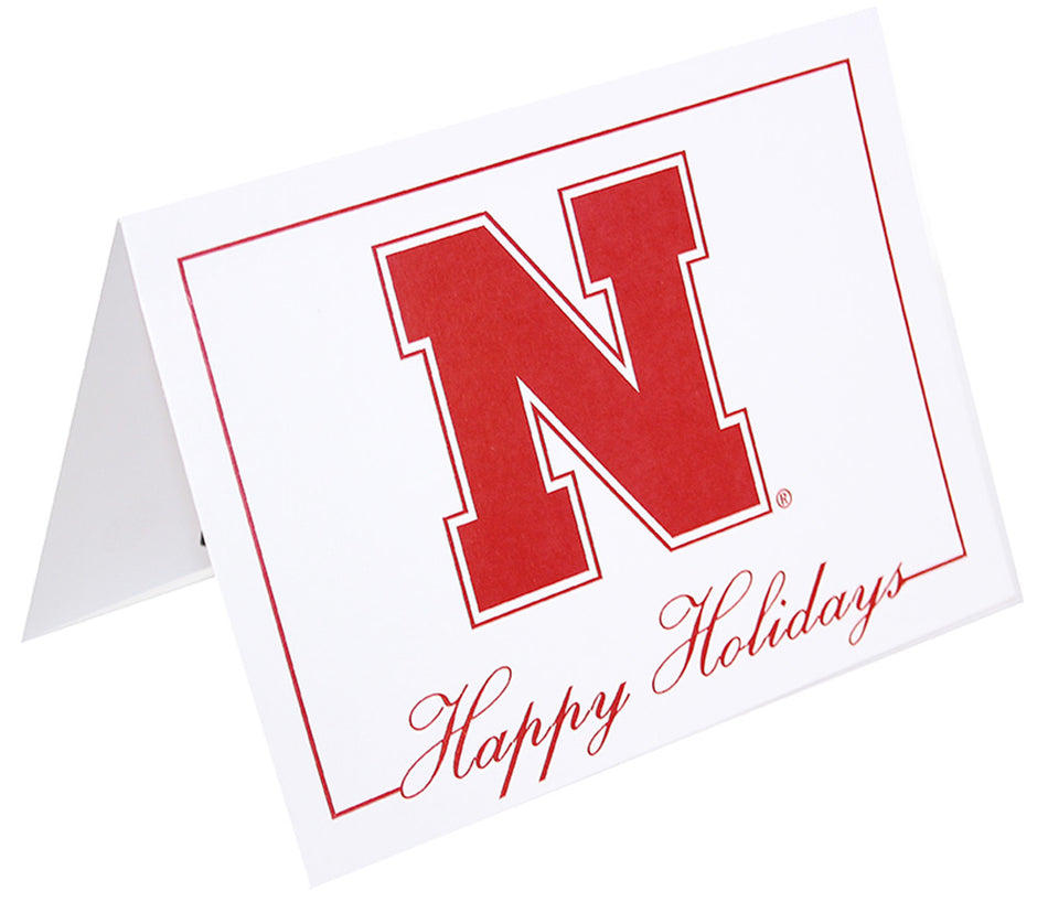Go Big Red N Happy Holidays Card