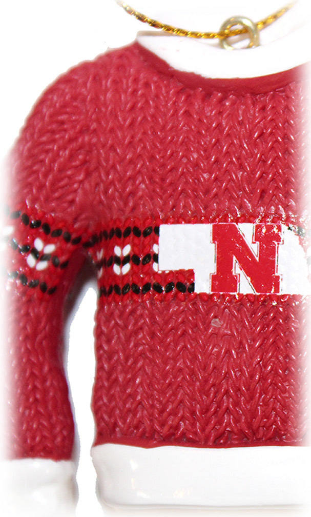 Nebraska Ugly Sweater Christmas Ornament