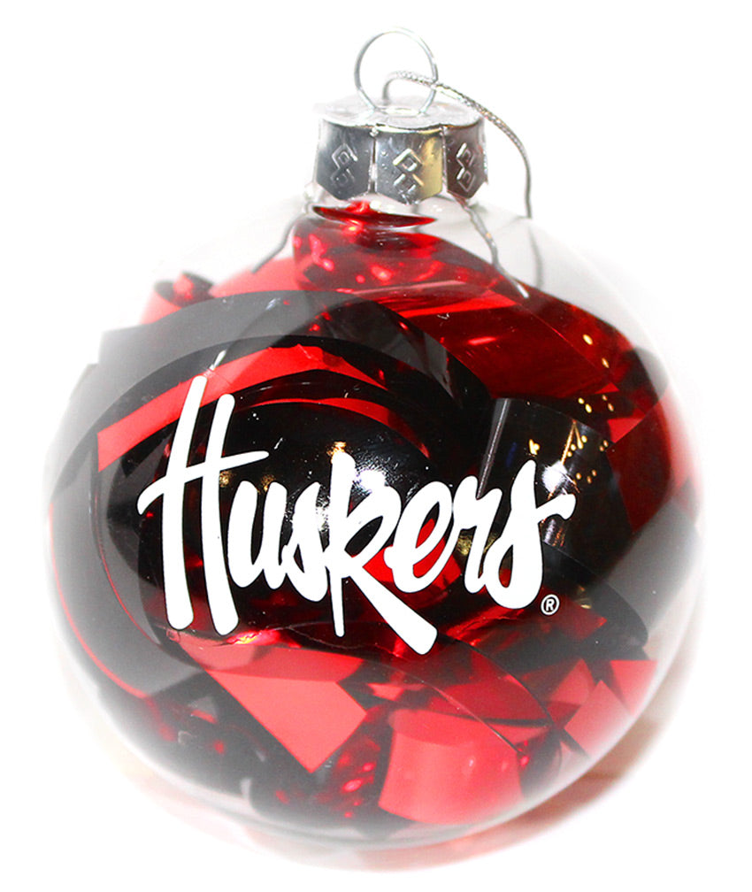 Nebraska Tinsel Ball Ornament