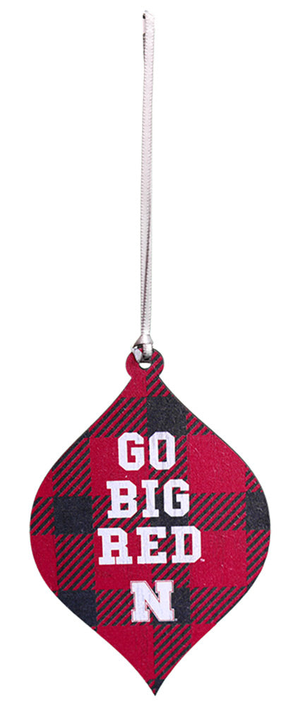 Go Big Red Buffalo Teardrop Ornament