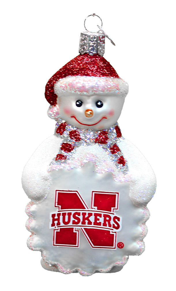 Sparkle Snowman Glass Ornament
