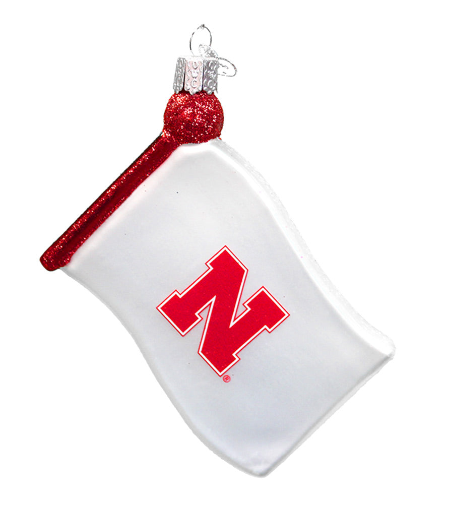 Glass Nebraksa Flag Ornament