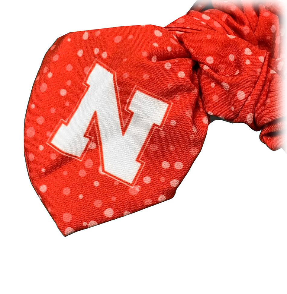 Nebraska Sprinkled Bow Scrunchie