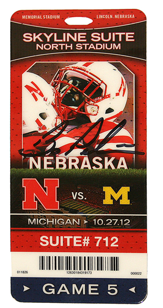 Pelini Autographed 2012 Michigan Game Ticket