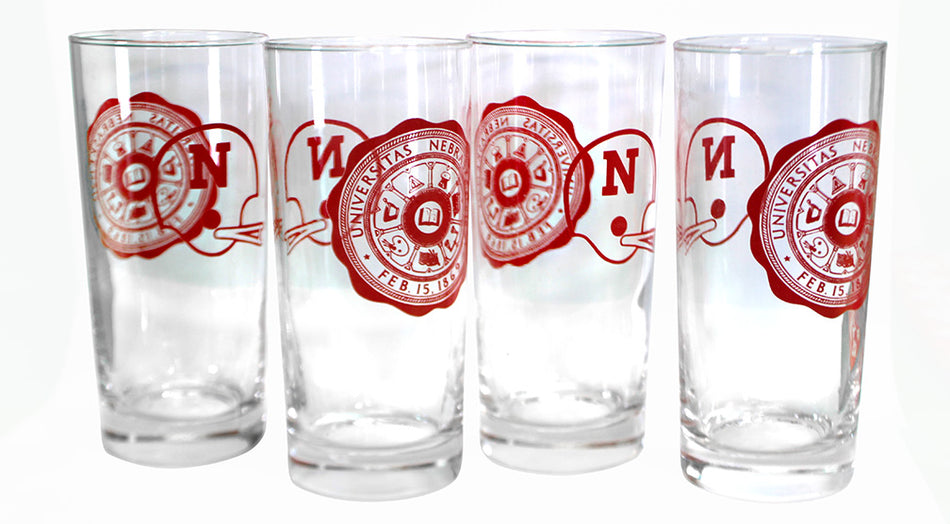 Vintage Nebraska Emblem Glass Set