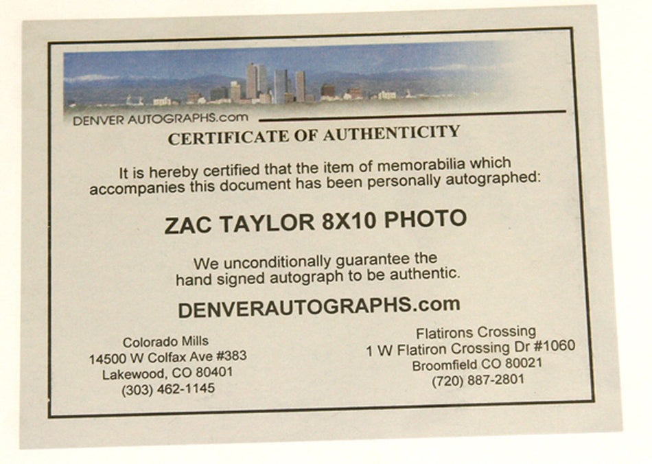 Zac Taylor Signed Matted Print