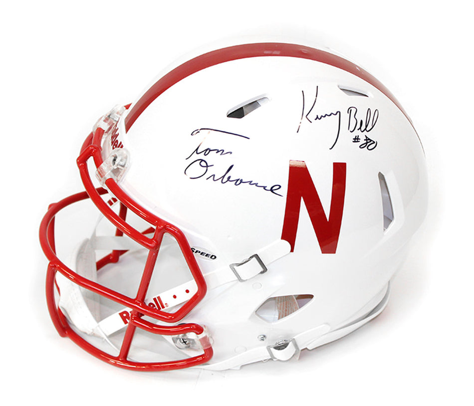 Osborne Abdullah and K Bell Signed Husker Speed Helmet