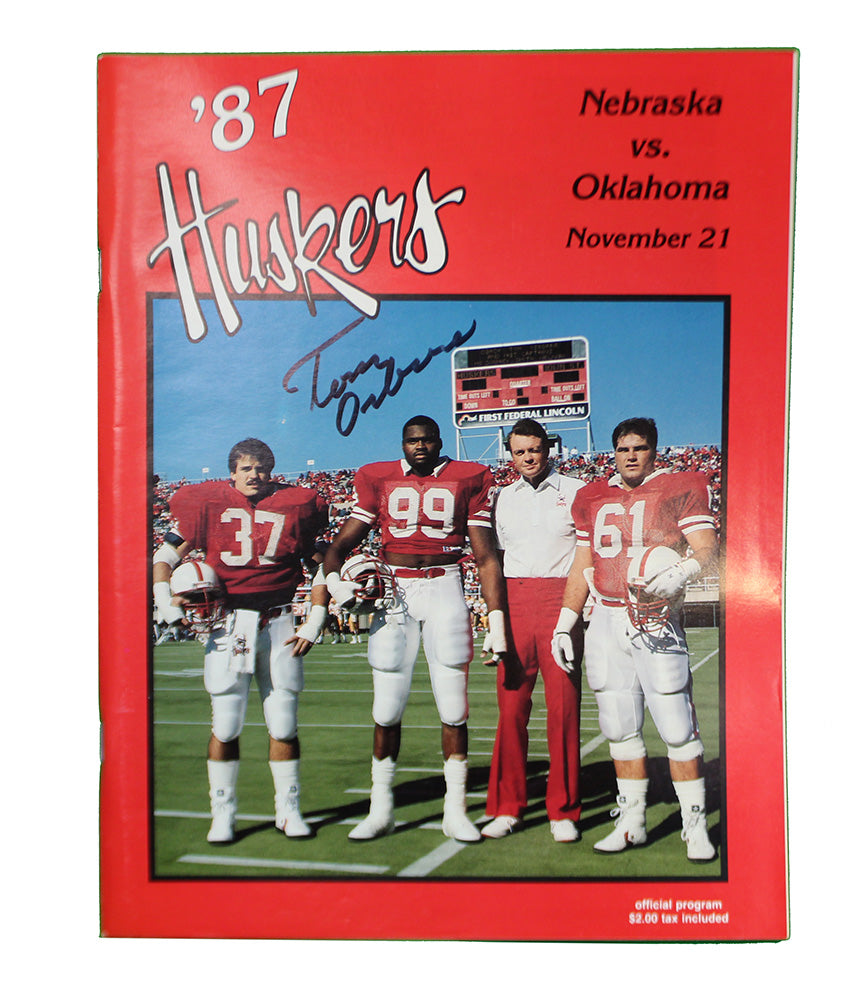 Coach Osborne Signed 1987 Game of the Century II Game Program
