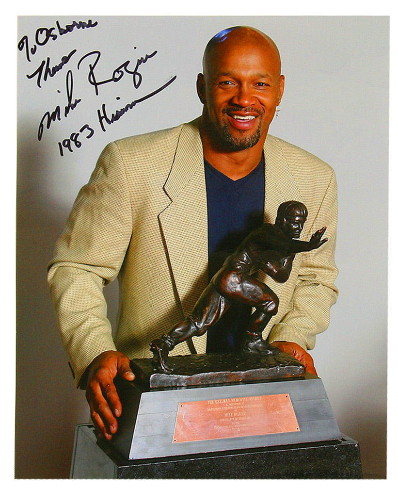 Mike Rozier Heisman Autographed 8 by 10 Glossy