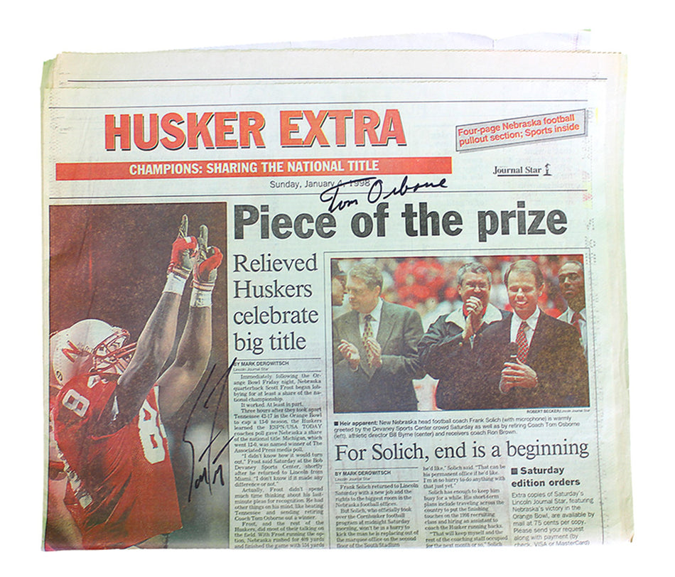 Frost N Osborne Autographed 1998 Husker Extra National Champs Section