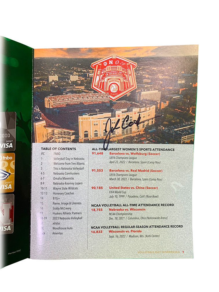 John Cook Autographed Volleyball Day Game Program